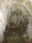 01.02.2020. Imatge del fons de la mina on es veu el toll d’aigua i les parets amb les restes de sal precipitada.